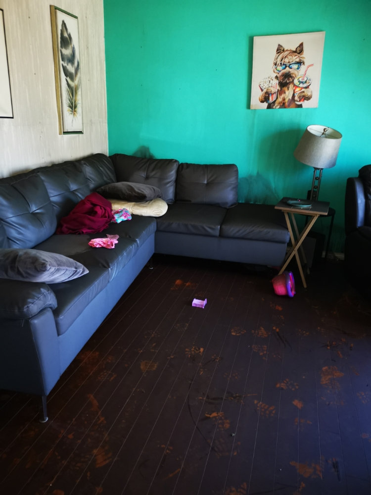 Our living room after the fire