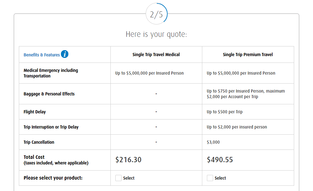 bmo travel insurance quote