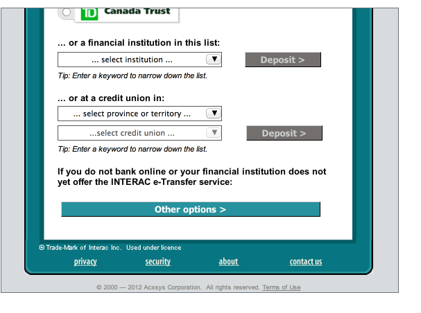 Depositing Interac e-Transfer 2