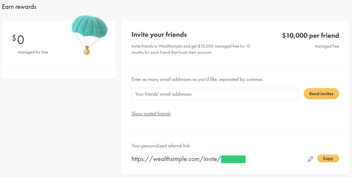 Wealthsimple referral code for your friends