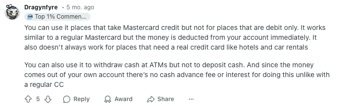 Explanation Of The EQ Bank Card
