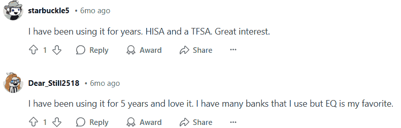 User Says EQ Bank Is Their Favourite
