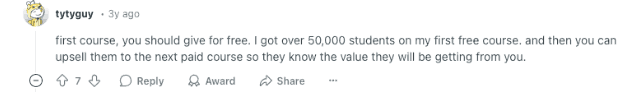 Reddit User Recommends Offering First Few Online Courses For Free