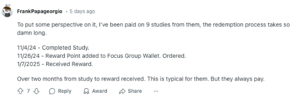 Reddit User Discusses Payment And Redemption Success