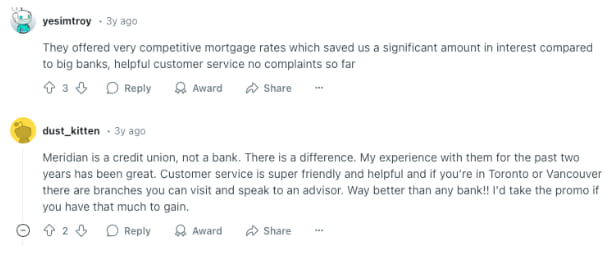 Reddit Users Comment On Meridian Bank