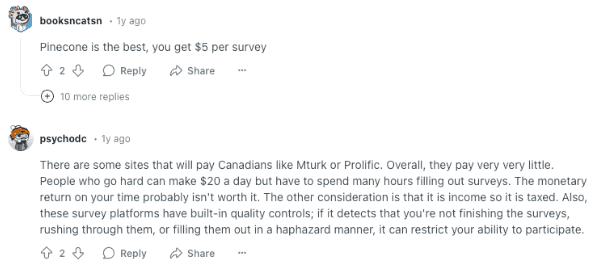 Reddit Users Mention Survey Sites For Earning Cash