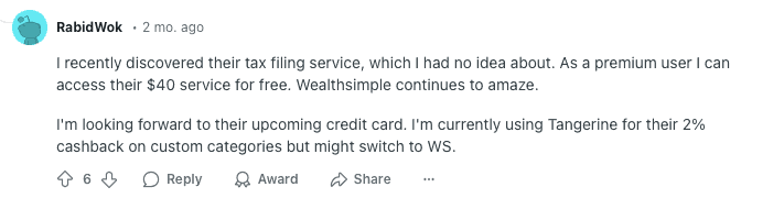 Reddit User Is Amazed By Wealthsimple's Tax Filing Service