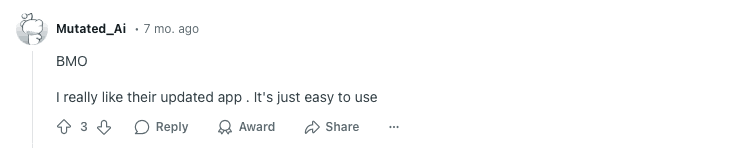 Reddit User Comments On The Updated BMO App