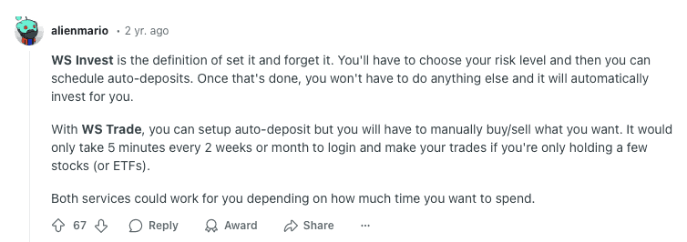 Distinguishing Between WS Invest And WS Trade