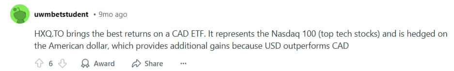 Redditor advises investing in HXQ TO