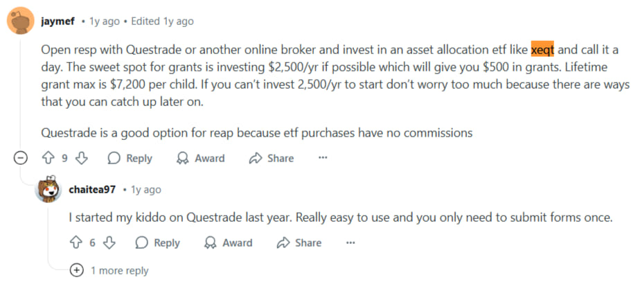 Redditors discuss Questrade
