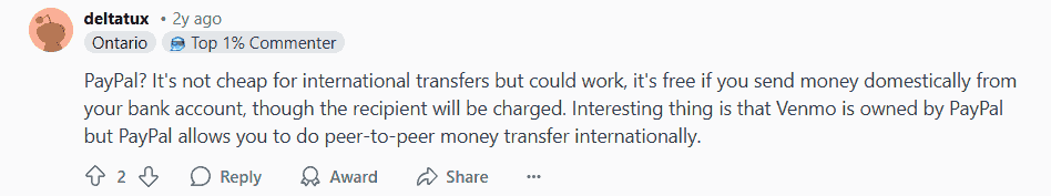 Reddit User Advises Trying Paypal Instead of Venmo